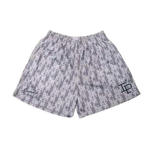 IP Letter Pattern Mesh Shorts